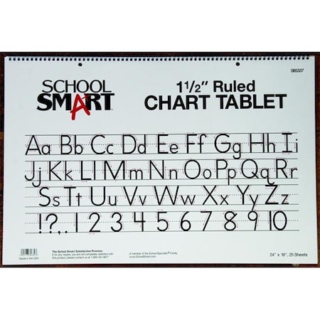 School Smart School Smart 085337 16 x 24 In. Chart Tablet; 25 Sheets; 1.5 In. Skip Line 85337